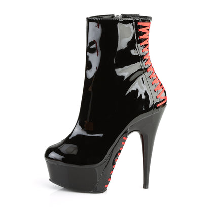 DELIGHT-1010 6" Heel Black and Red Pole Dancing Platforms-Pleaser- Sexy Shoes Pole Dance Heels
