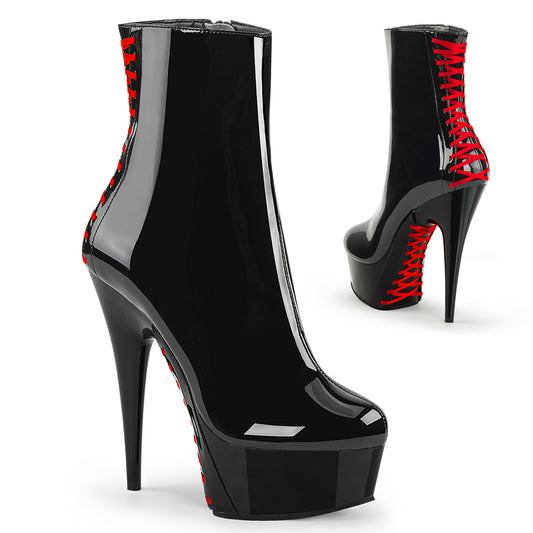 DELIGHT-1010 6" Heel Black and Red Pole Dancing Platforms-Pleaser- Sexy Shoes