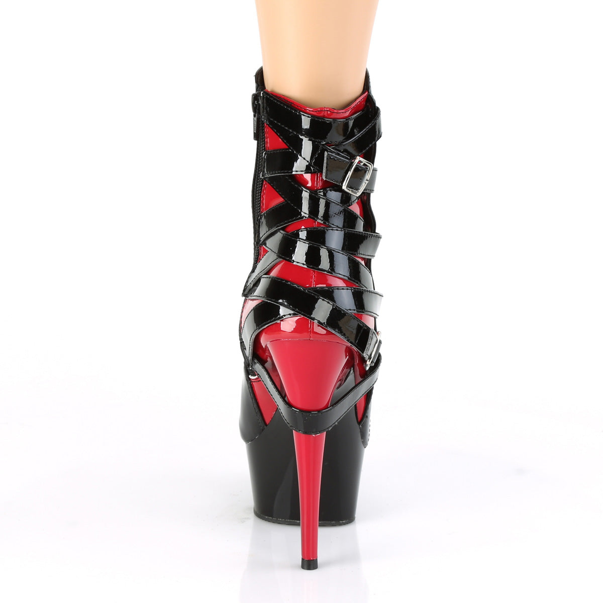 DELIGHT-1012 6" Heel Black and Red Pole Dancing Platforms-Pleaser- Sexy Shoes Fetish Footwear