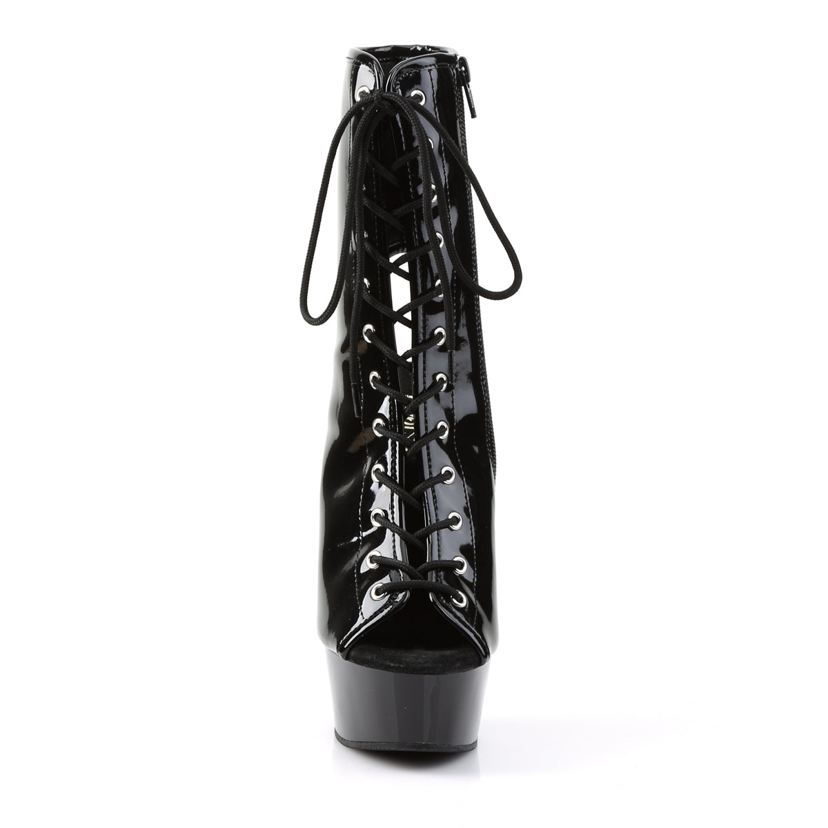 delight 1016 sexy peep toe ankle boots platform lace up shoes black fetish shoes