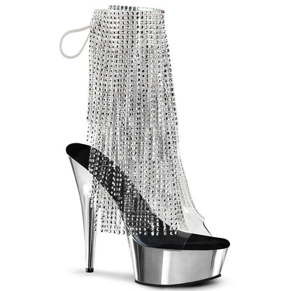 Delight-1017RSF 6 "каблука прозрачные серебряные хромированные блокноты обувь