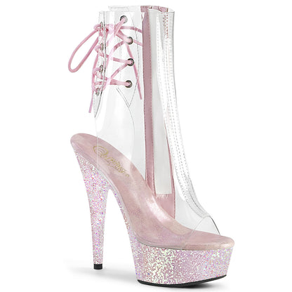 Delight-1018C Pleaser 6 "Heel Clear Opal Glitter Sexy Shoes
