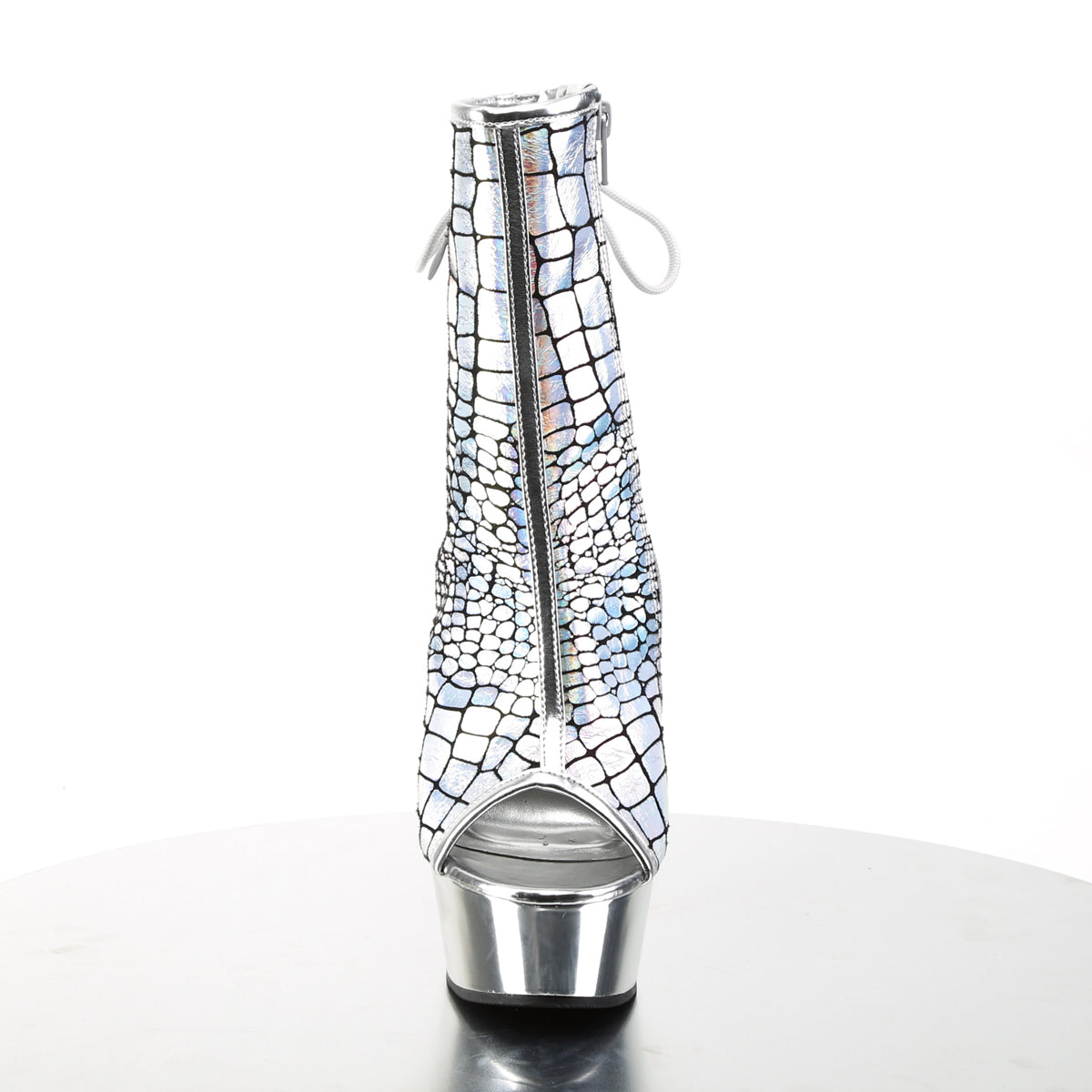 DELIGHT-1018HG 6" Heel Silver Hologram Pole Dancer Platforms-Pleaser- Sexy Shoes Alternative Footwear