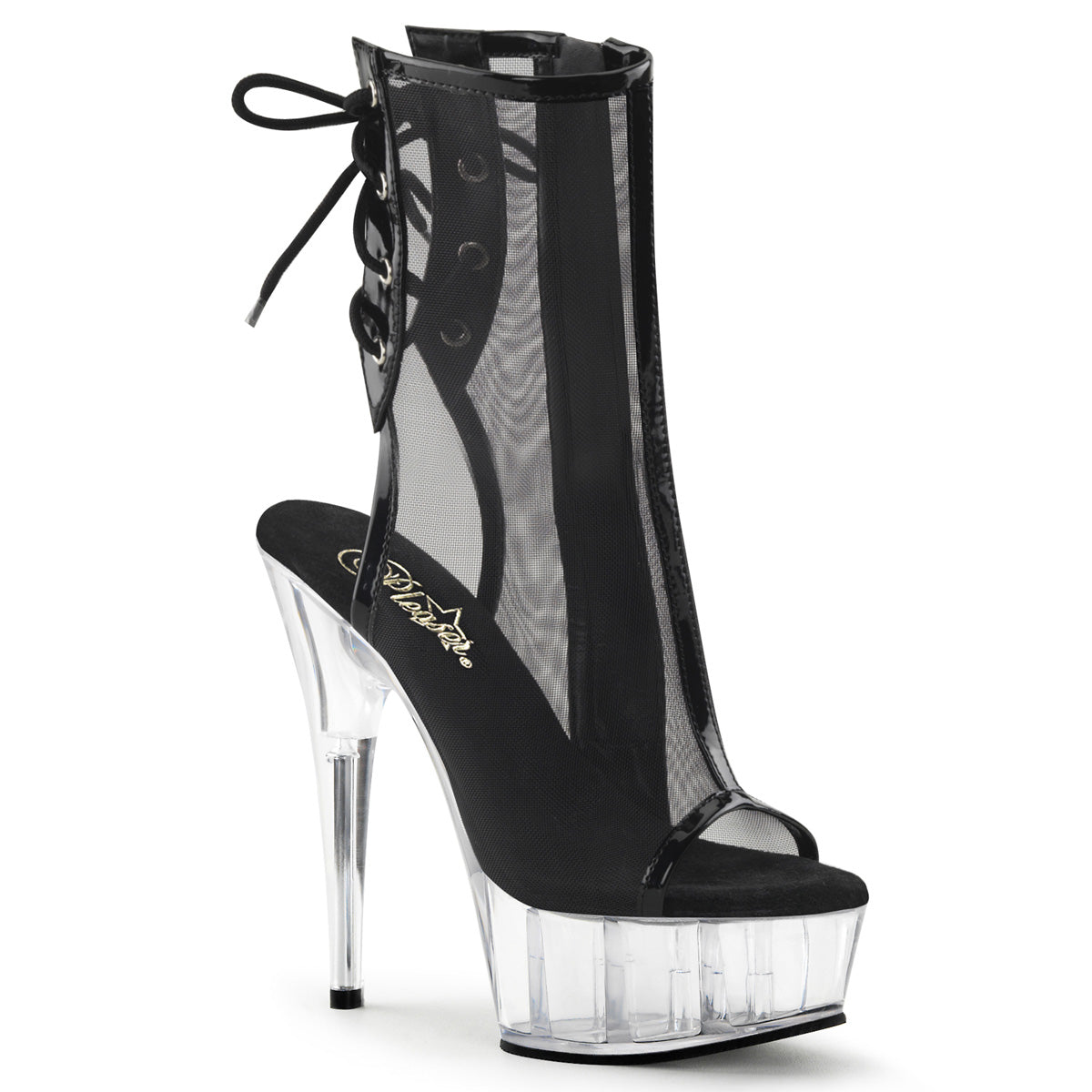 DELIGHT-1018MSH Pleaser 6" Heel Black Pole Dancing Platforms-Pleaser- Sexy Shoes