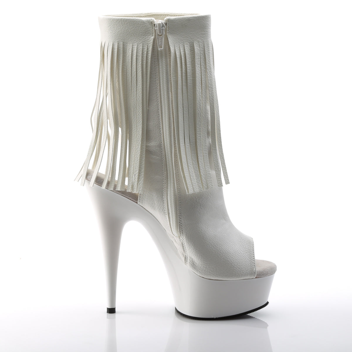 DELIGHT-1019 Pleaser 6 Inch Heel White Pole Dancer Platforms-Pleaser- Sexy Shoes Fetish Heels