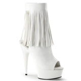White 6 Inch Pole Dance Ankle Boots -  Pleaser DELIGHT-1019