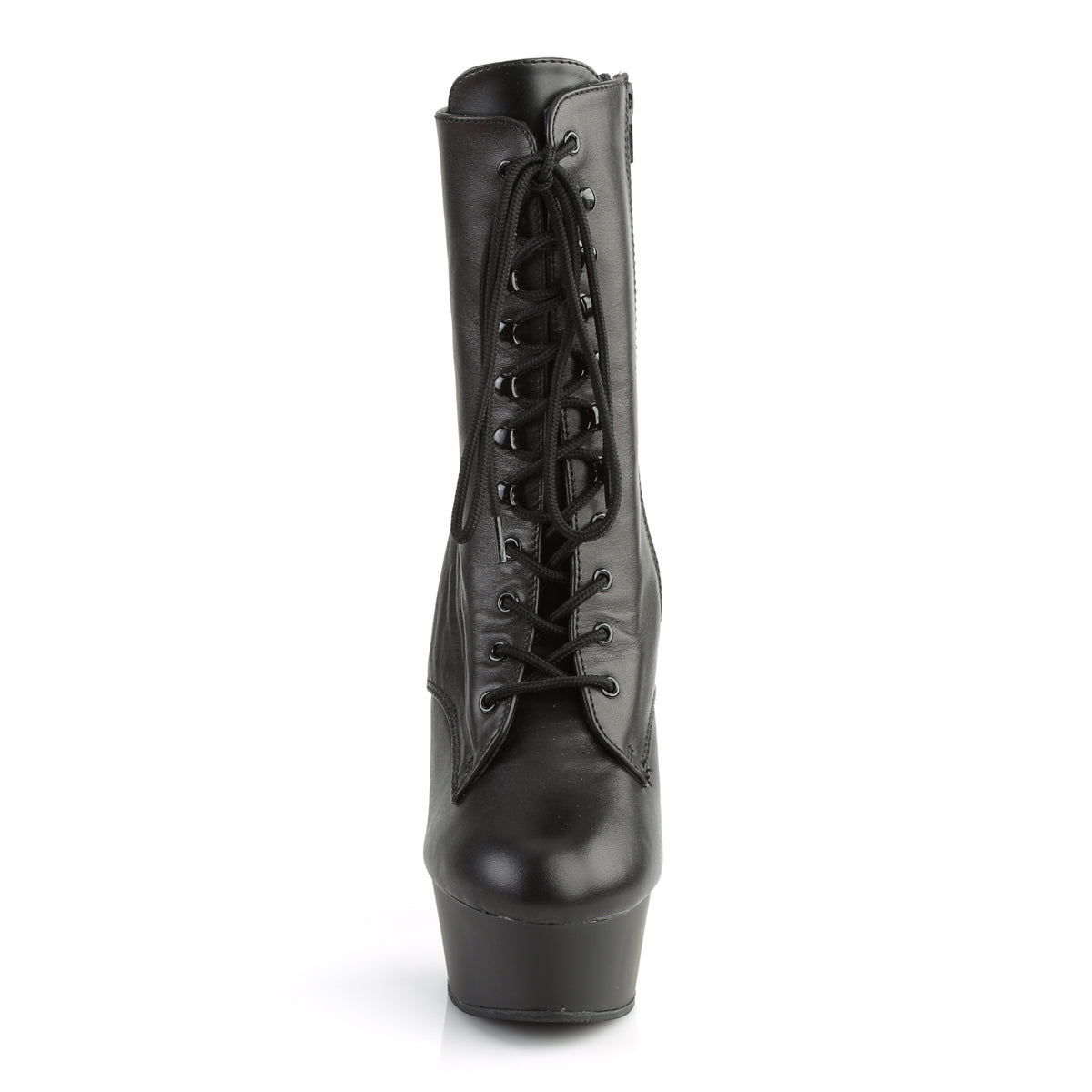 DELIGHT-1020 6" Heel Black Leather Pole Dancing Platforms-Pleaser- Sexy Shoes Alternative Footwear