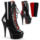 Delight-1020fh 6 "Tacón negro Platformas de stripper de patente tacones altos