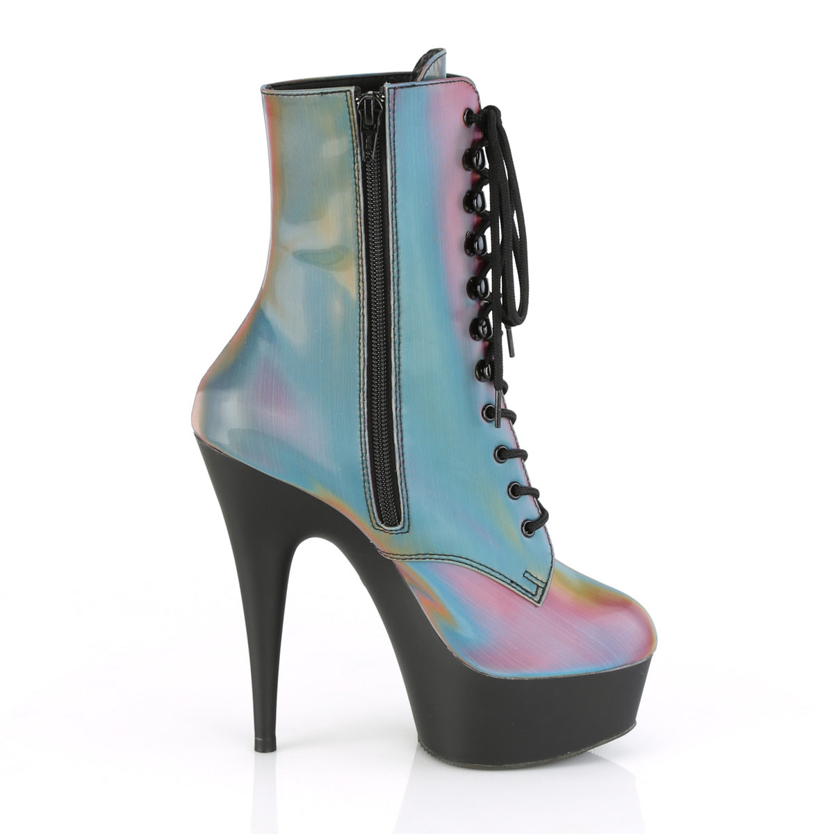DELIGHT-1020REFL Pleaser Pole Dancing Shoes Ankle Boots Pleasers - Sexy Shoes Fetish Heels