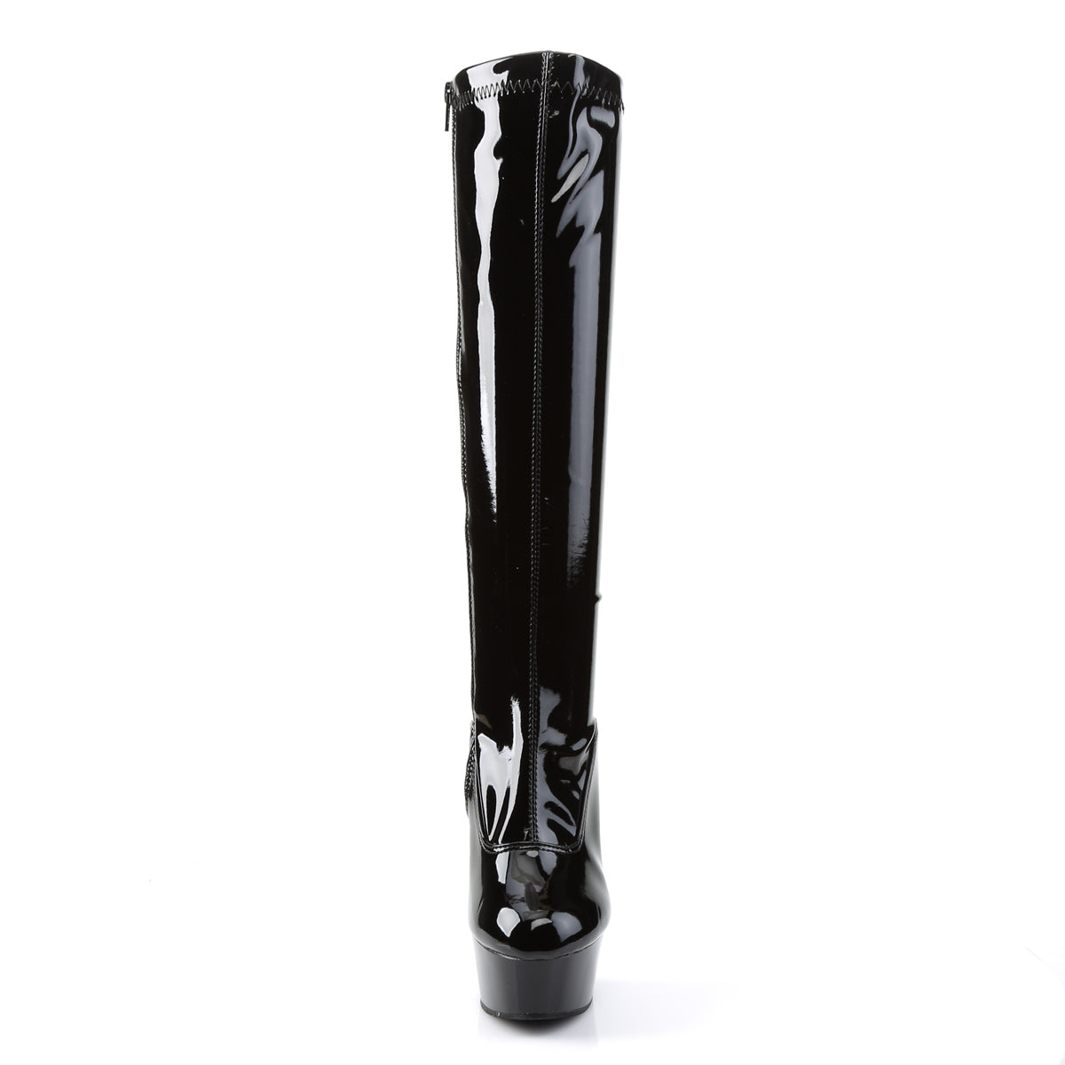 DELIGHT-2000 6" Heel Black Stretch Patent Pole Dancer Boots-Pleaser- Sexy Shoes Alternative Footwear
