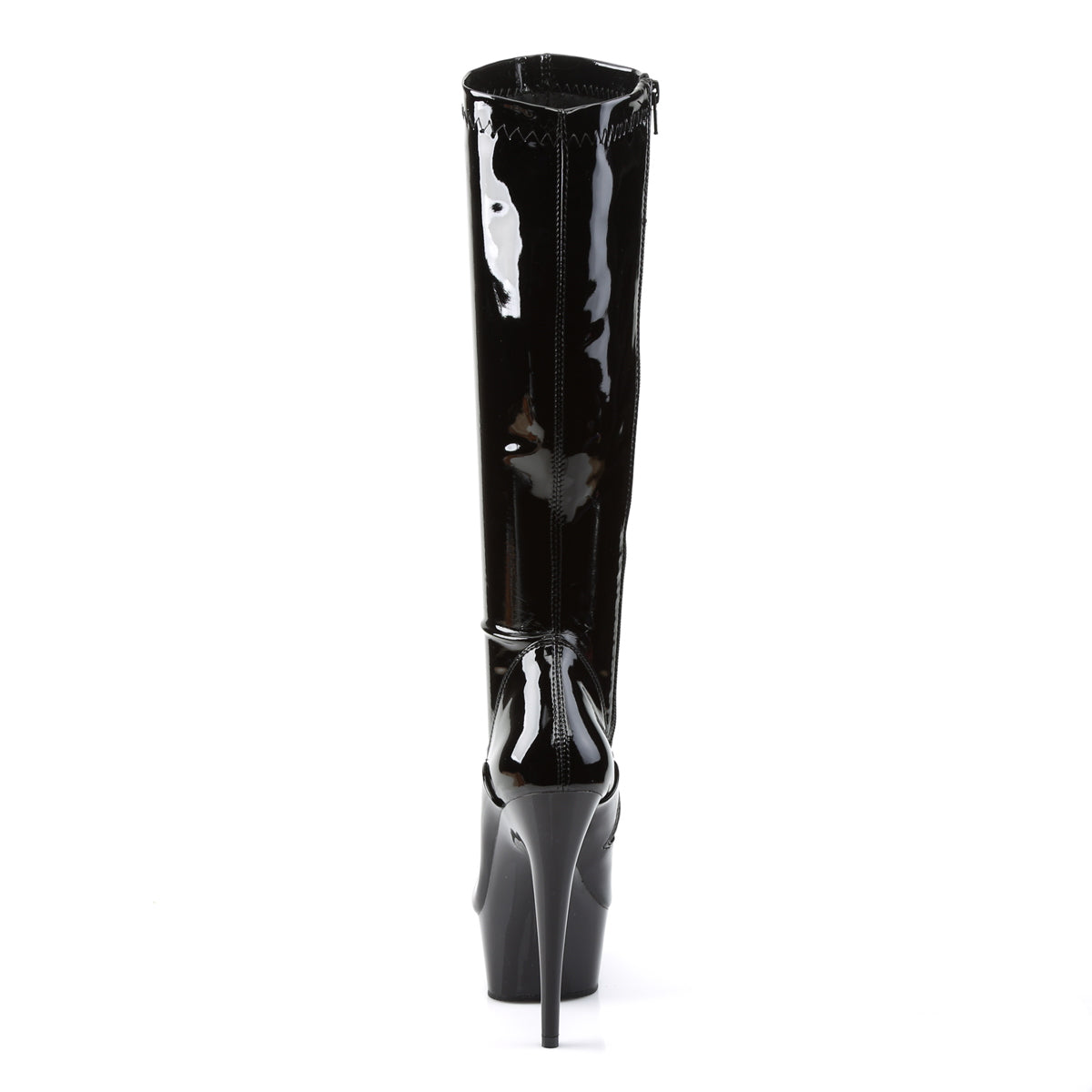 delight 1037_pleaser_platforms_exotic_dancing_ankle_mid calf_boots_pleasers_black_faux_suede faux_leather_black_matte