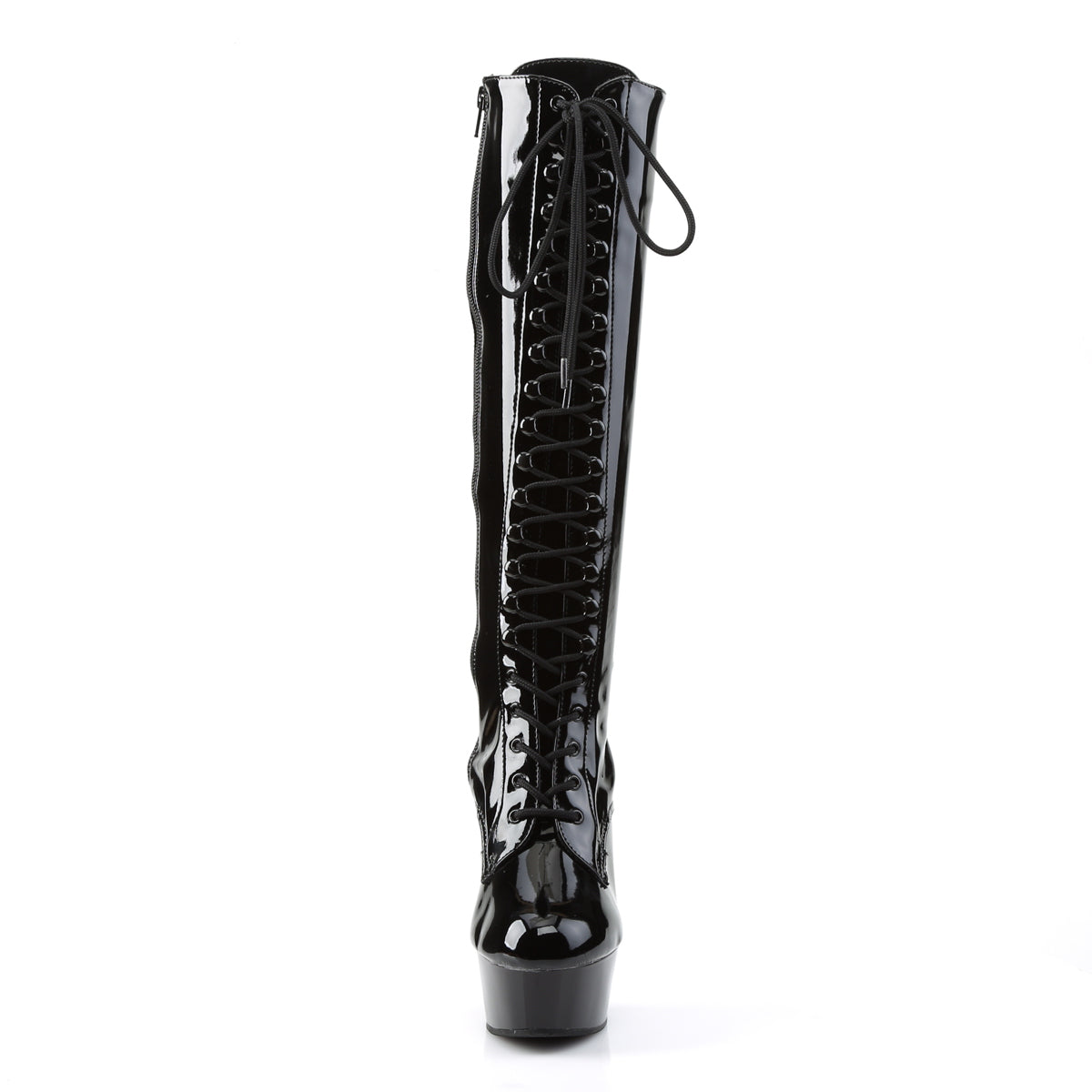 delight 2023 pleaser sexy shoes 6 inch lace up stretch platforms knee high length boots side zip