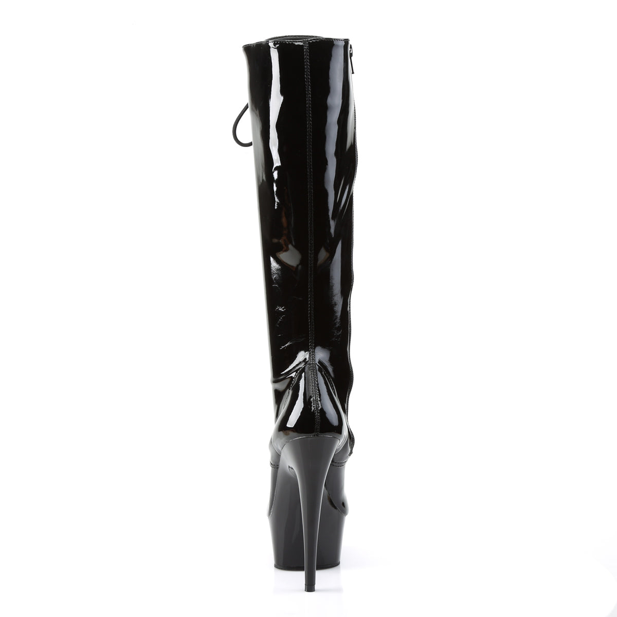 DELIGHT-2023 6" Heel Black Stretch Patent Pole Dancer Boots-Pleaser- Sexy Shoes Fetish Footwear