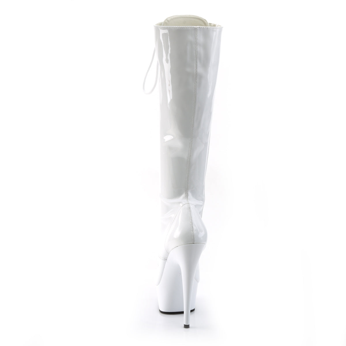 DELIGHT-2023 6 Inch Heel White Patent Pole Dancing Platforms-Pleaser- Sexy Shoes Fetish Footwear