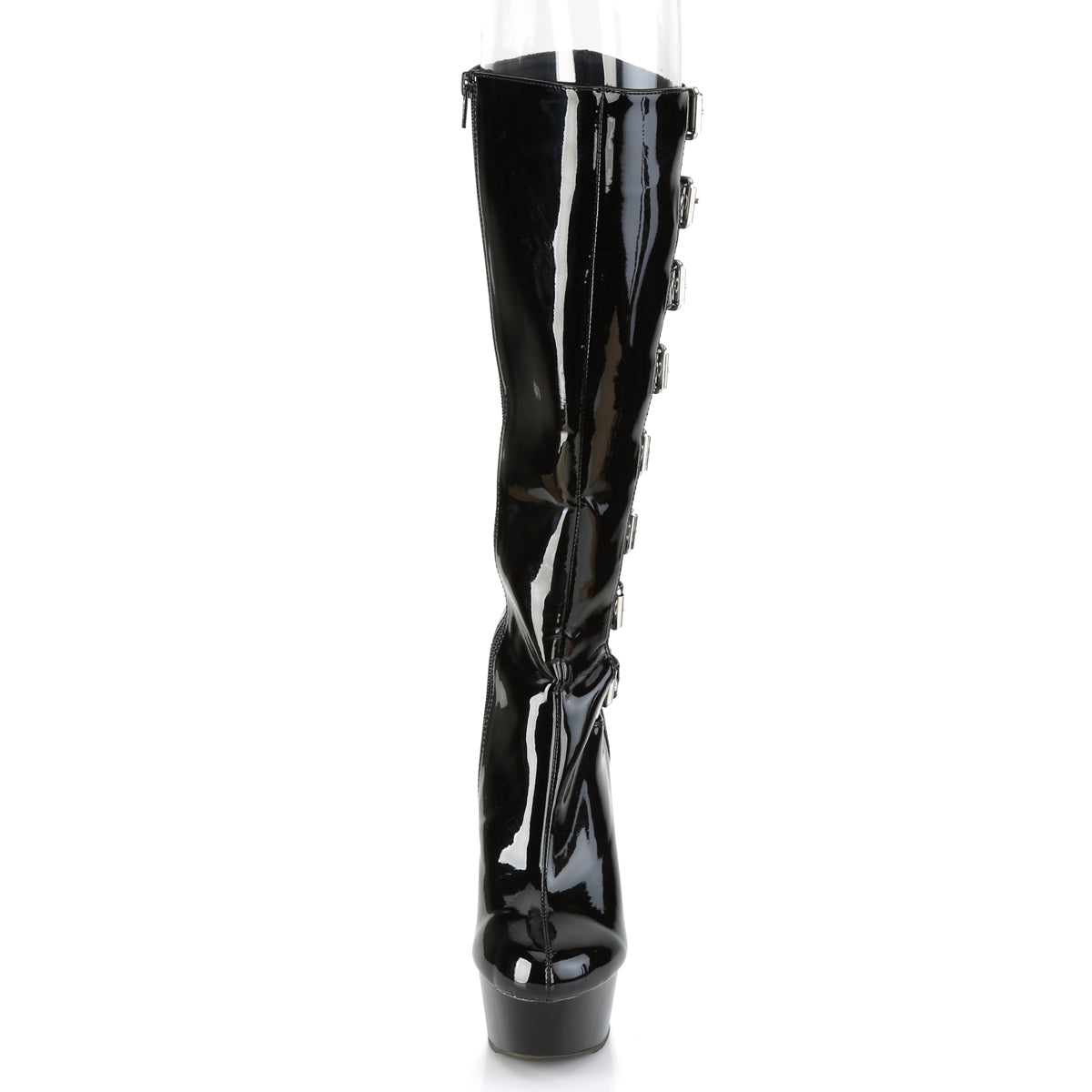 DELIGHT-2047 6 Inch Heel Black Patent Pole Dancing Platforms-Pleaser- Sexy Shoes Alternative Footwear