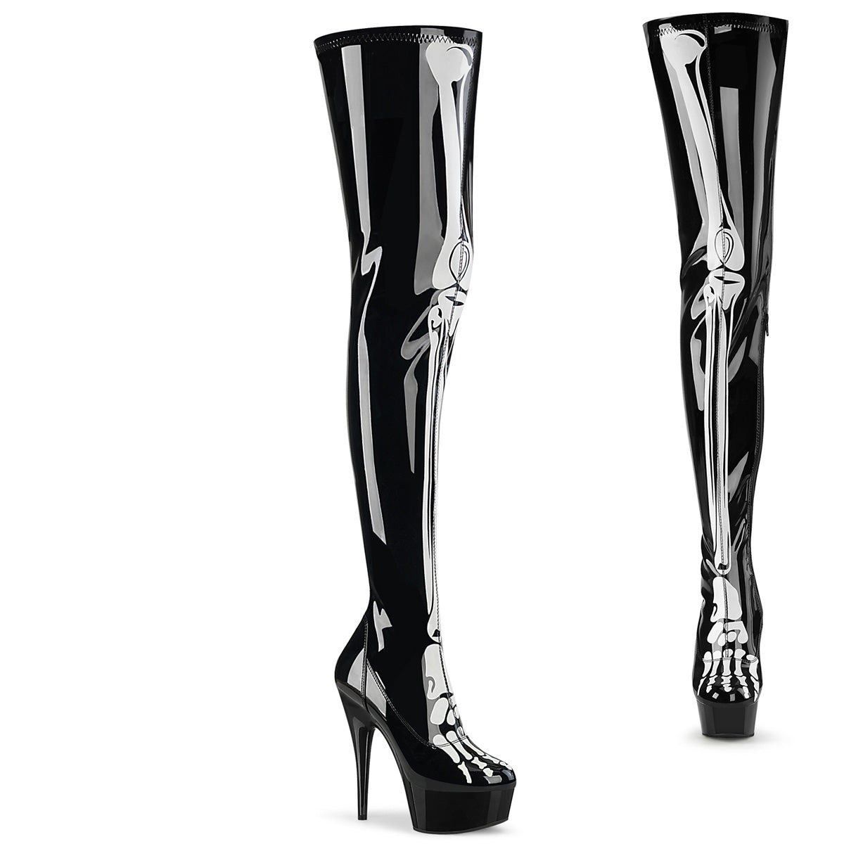 DELIGHT-3000BONE Pleasers Platform Shoes (Exotic Dancing Heels) Thigh High Boots Pleasers