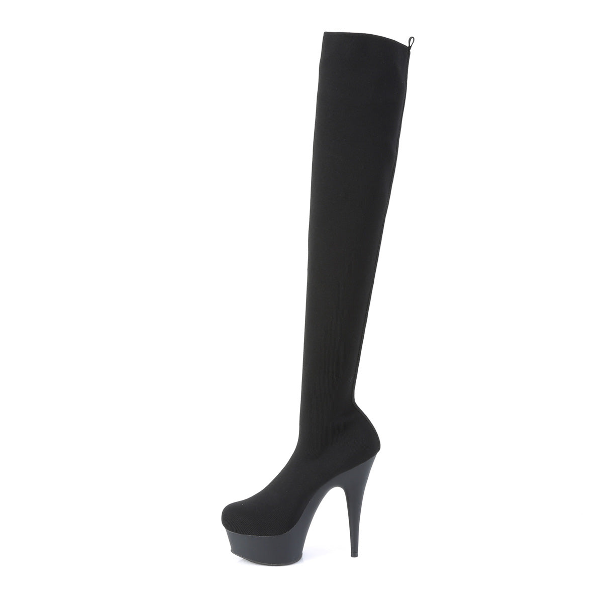 DELIGHT-3002-1 Pleaser 6" Heel Black Stretch Strippers Shoes-Pleaser- Sexy Shoes Pole Dance Heels
