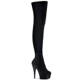 Delight-3002 6 "Tacón negro Terciopelo de terciopelo Botas de bailarina