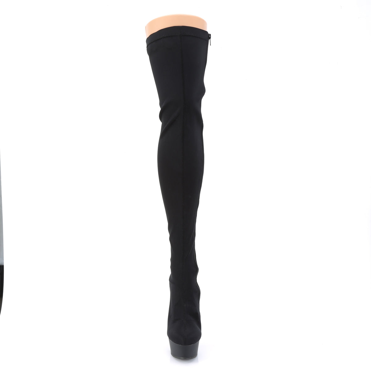 DELIGHT-3003 6" Heel Black Lycra Pole Dancing Platforms-Pleaser- Sexy Shoes Alternative Footwear