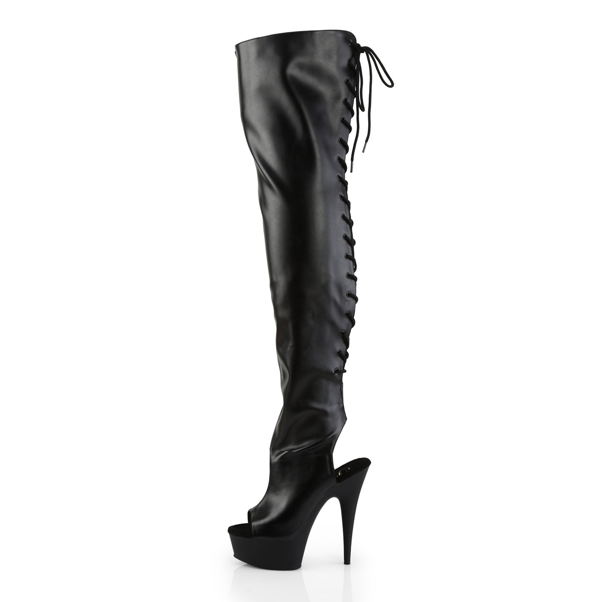 DELIGHT-3017 Pleaser 6 Inch Heel Black Pole Dancer Platforms-Pleaser- Sexy Shoes Pole Dance Heels