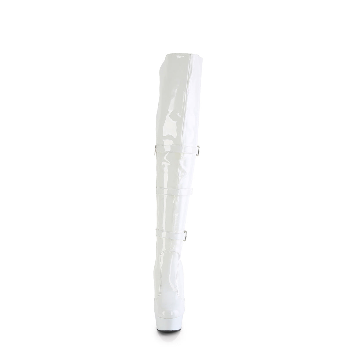 delight 3018 pleaser sexy footwear wht str pat wht