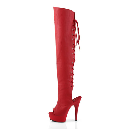 DELIGHT-3019 Pleaser 6 Inch Heel Red Pole Dancing Platforms-Pleaser- Sexy Shoes Pole Dance Heels