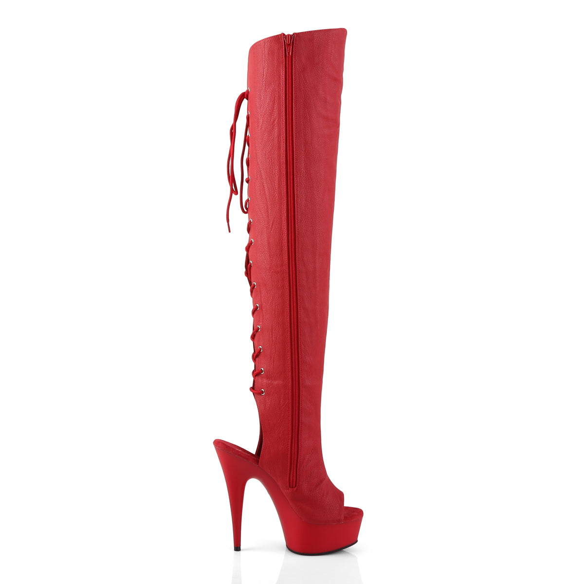 DELIGHT-3019 Pleaser 6 Inch Heel Red Pole Dancing Platforms-Pleaser- Sexy Shoes Fetish Heels