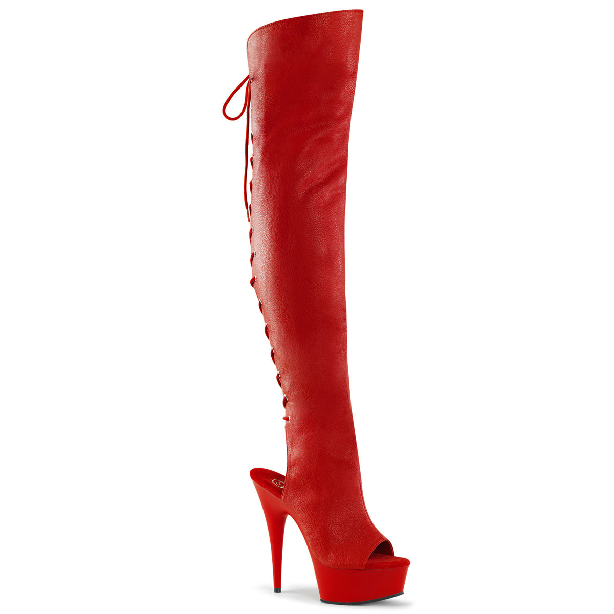 DELIGHT-3019 Pleaser 6 Inch Heel Red Pole Dancing Platforms-Pleaser- Sexy Shoes