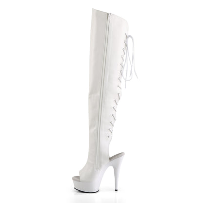 DELIGHT-3019 Pleaser 6 Inch Heel White Pole Dancer Platforms-Pleaser- Sexy Shoes Pole Dance Heels