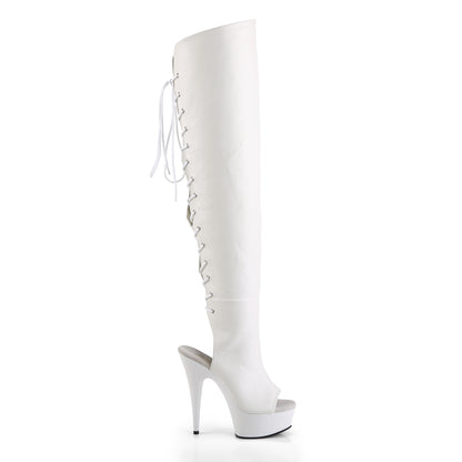 DELIGHT-3019 Pleaser 6 Inch Heel White Pole Dancer Platforms-Pleaser- Sexy Shoes Fetish Heels