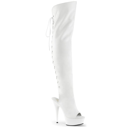 DELIGHT-3019 Pleasers 6 Inch Heel White Pole Dancer Platform Shoes