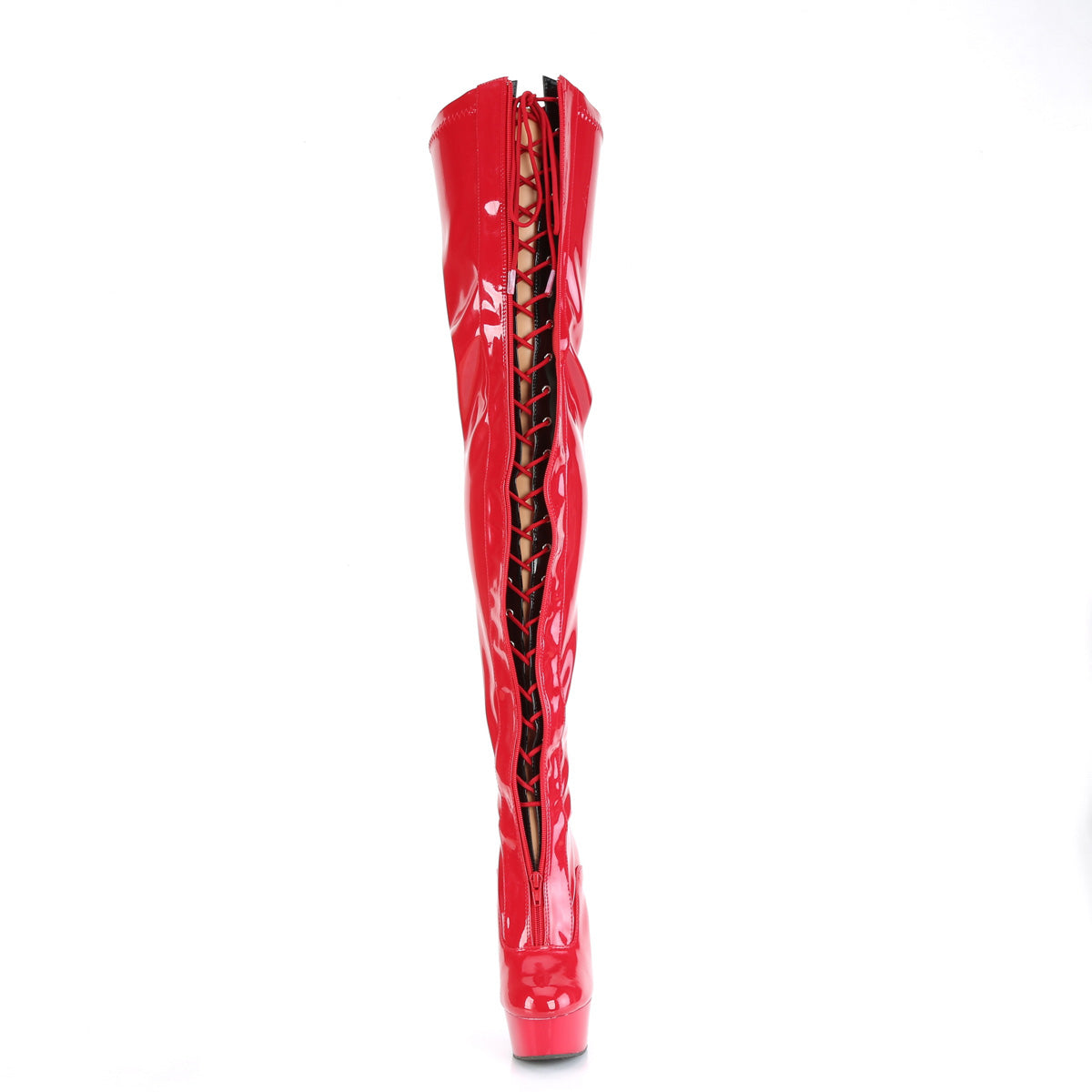delight 3027 pleaser red black str patent red shoes