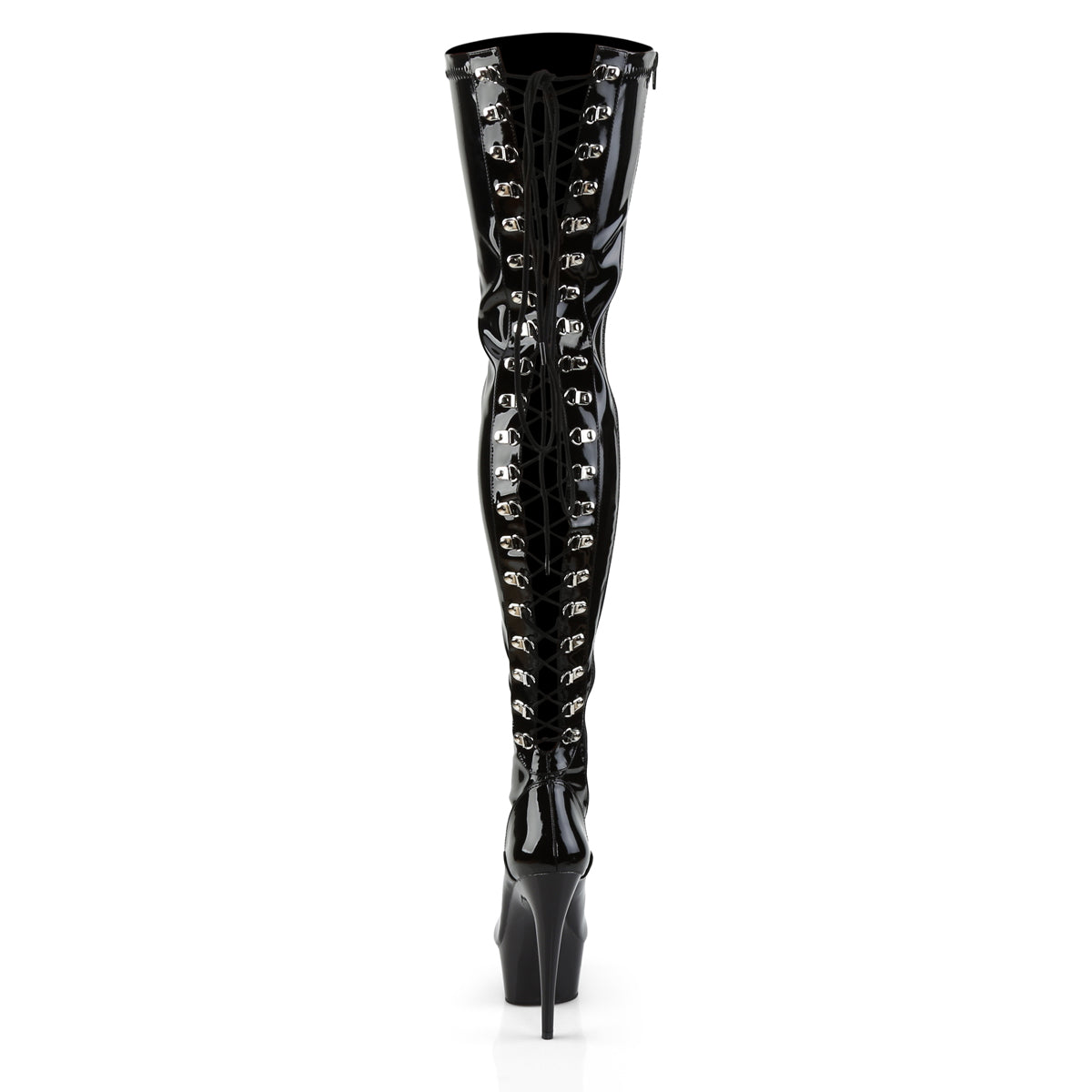 delight 3063 pleaser sexywhite boots 6 inch back lace platforms thigh high length boots side zip