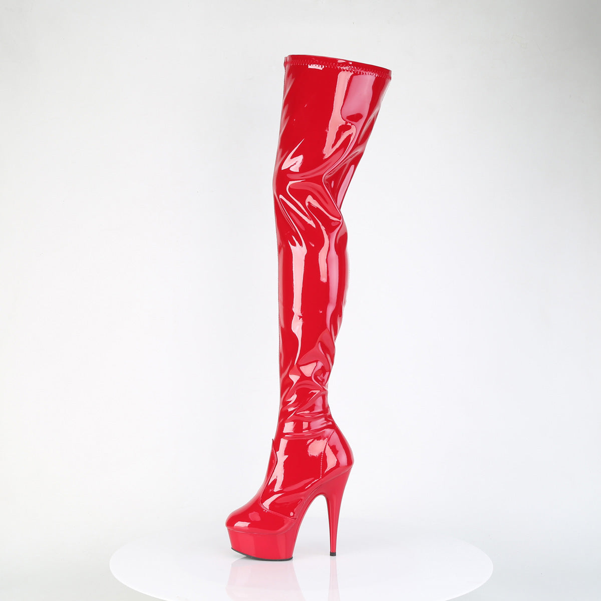 DELIGHT-4000 Pleaser Exotic Dancing Red Thigh High Boots