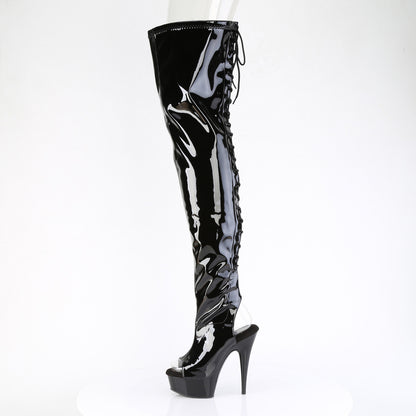 DELIGHT-4017 Pleaser Exotic Dancing Thigh Boots with Peep Toes