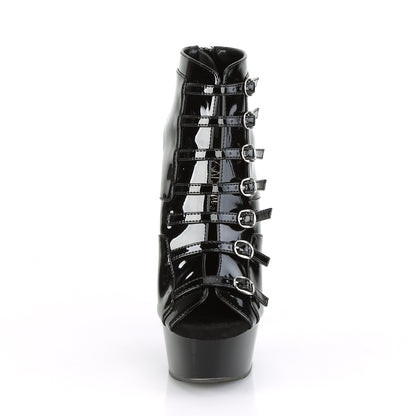 DELIGHT-600-11 6" Heel Black Patent Pole Dancing Platforms-Pleaser- Sexy Shoes Alternative Footwear