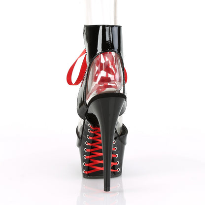 DELIGHT-600-14FH 6" Heel Black Patent Pole Dancing Platforms-Pleaser- Sexy Shoes Fetish Footwear