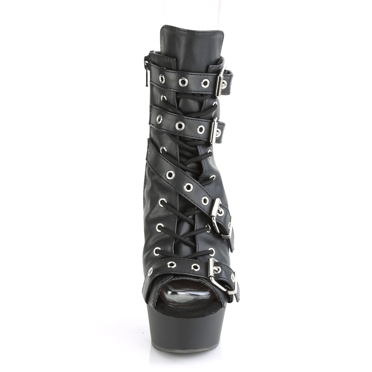 DELIGHT-600-19 Pleaser 6" Heel Black Pole Dancing -Pleaser- Sexy Shoes Alternative Footwear