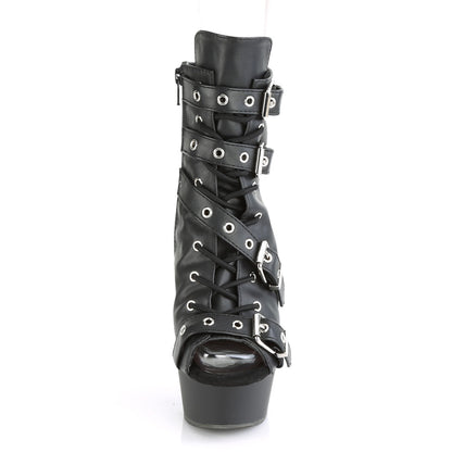 DELIGHT-600-19 Pleaser 6" Heel Black Pole Dancing -Pleaser- Sexy Shoes Alternative Footwear
