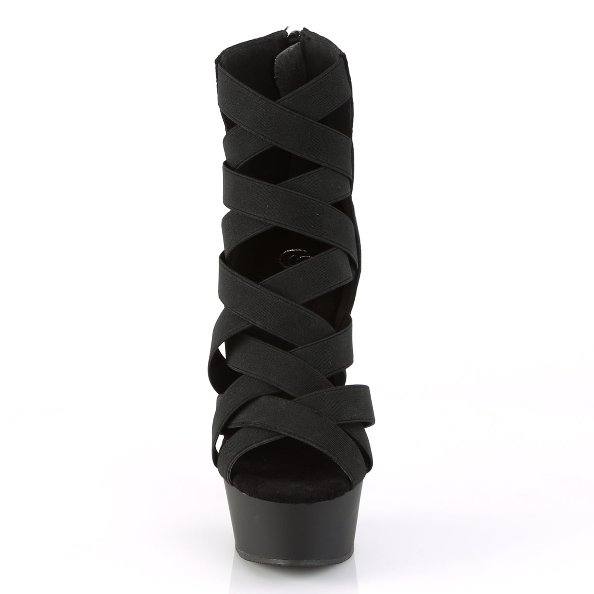 delight 600 24 pleaser sexy shoes 6 inch heel open toe back front criss cross ankle bootsie