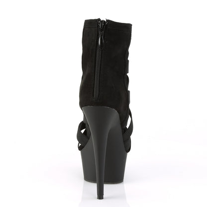 DELIGHT-600-24 Pleaser 6" Heel Black Pole Dancing Platforms-Pleaser- Sexy Shoes Fetish Footwear