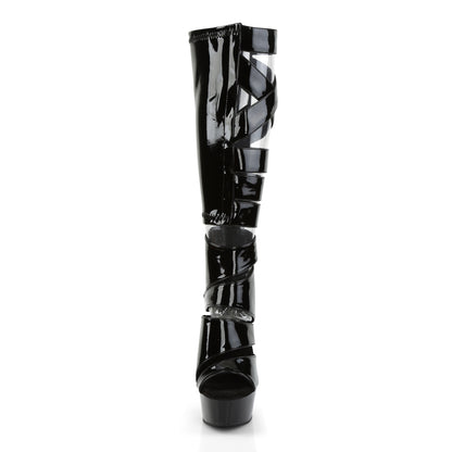 DELIGHT-600-49 6" Heel Black Patent Pole Dancing Platforms-Pleaser- Sexy Shoes Alternative Footwear