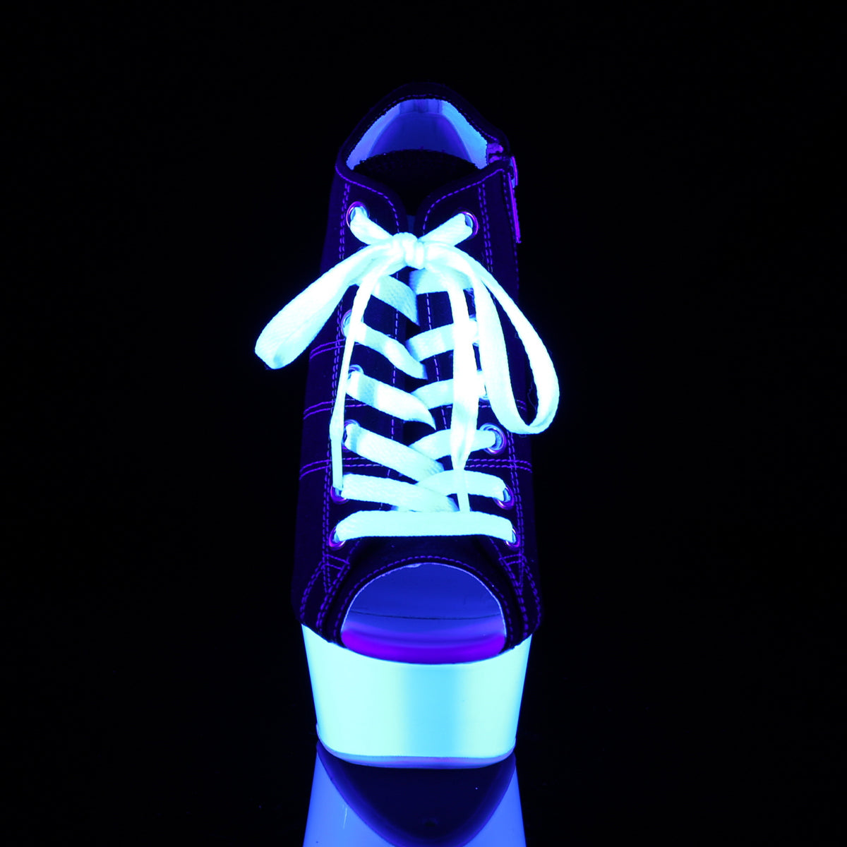DELIGHT-600SK-01 Pleaser 6" Heel Black Pole Dancer Platforms-Pleaser- Sexy Shoes Alternative Footwear