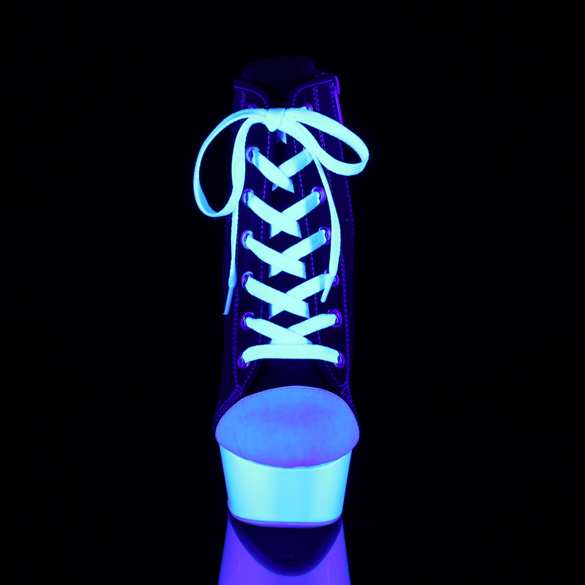 DELIGHT-600SK-02 Pleaser 6" Heel Black Pole Dancer Platforms-Pleaser- Sexy Shoes Alternative Footwear