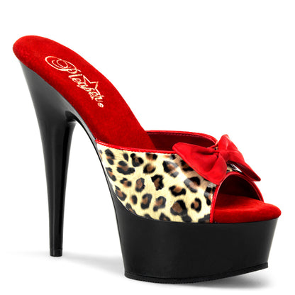 DELIGHT-601-6 6" Heel Tan Leopard Print Pole Dancer Shoes
