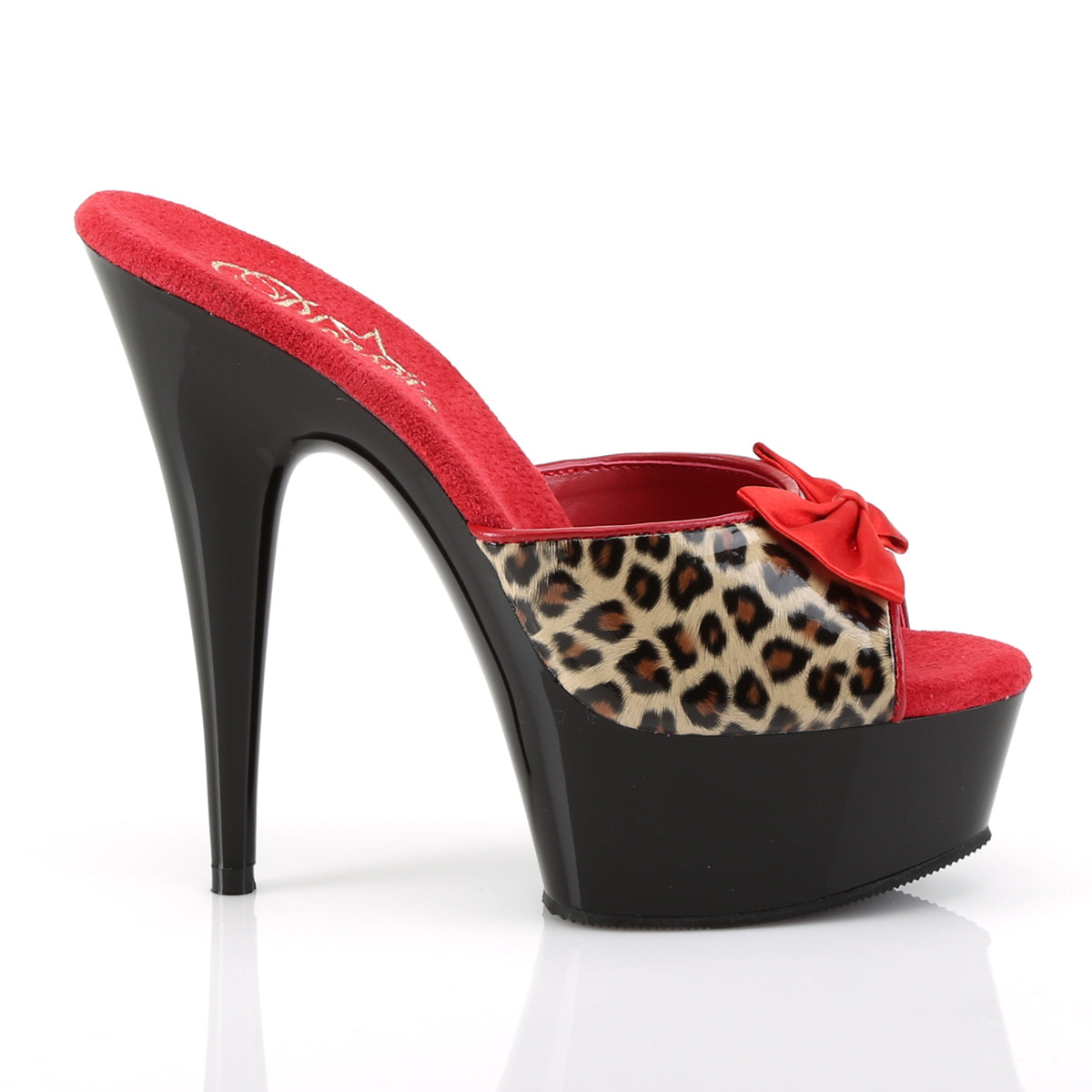 DELIGHT-601-6 6" Heel Tan Leopard Print Pole Dancer Shoes-Pleaser- Sexy Shoes Fetish Heels