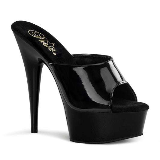 DELIGHT-601 6" Heel Black Patent Pole Dancing Platforms-Pleaser- Sexy Shoes
