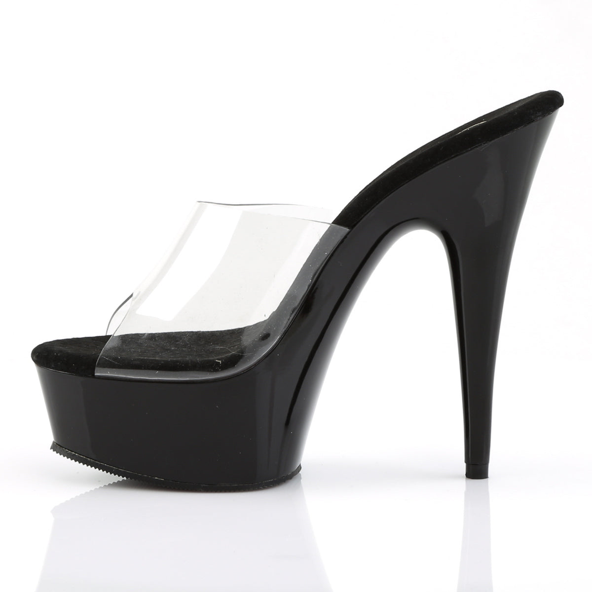 DELIGHT-601 6" Heel Clear and Black Pole Dancing Platforms-Pleaser- Sexy Shoes Pole Dance Heels