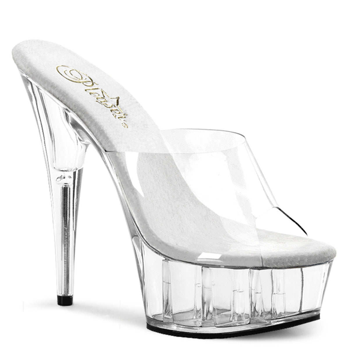 DELIGHT-601 Pleasers 6 Inch Heel Clear Stripper Platforms High Heels ...