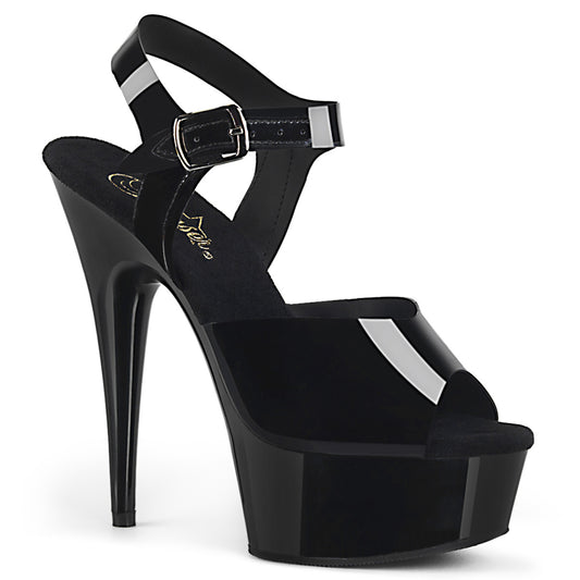 DELIGHT-608N Pleaser 6" Heel Black Pole Dancing Platforms-Pleaser- Sexy Shoes